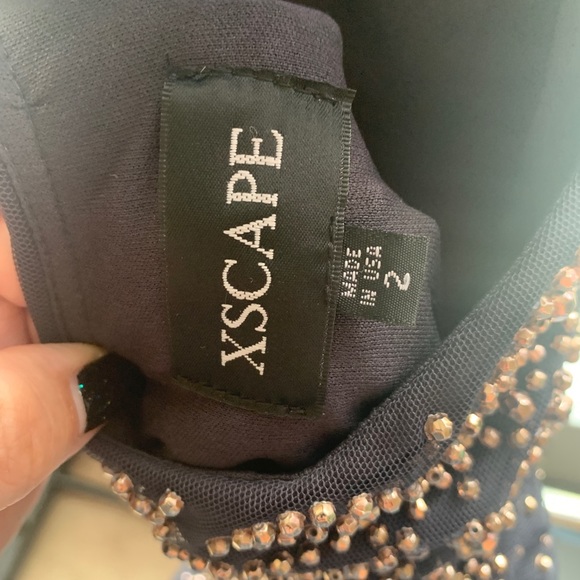 Xscape black beaded halter mermaid prom dress evening gown sz 2 - Picture 6 of 6